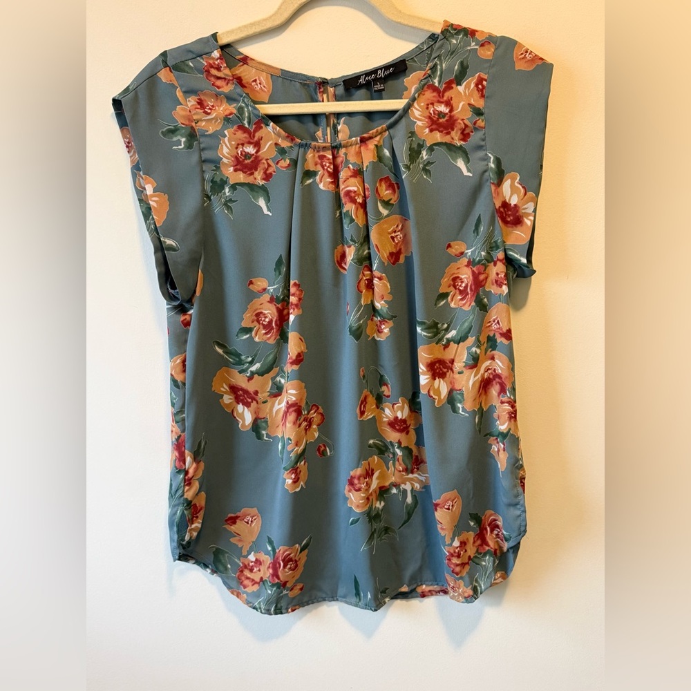 Alice Blue Floral Print Blouse
